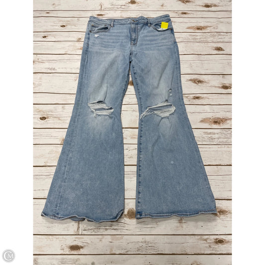 Jeans Flared By American Eagle In Blue Denim, Size: 14
