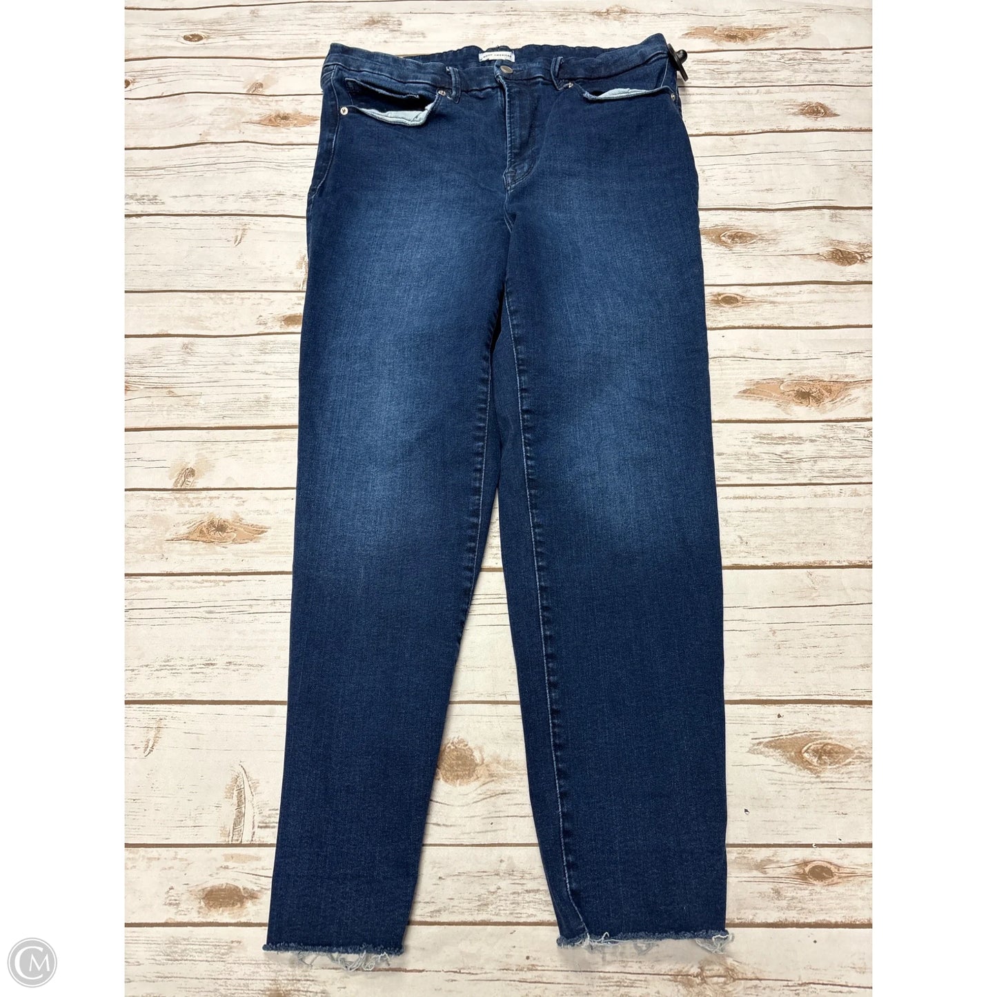 Jeans Straight By Good American In Blue Denim, Size: 14
