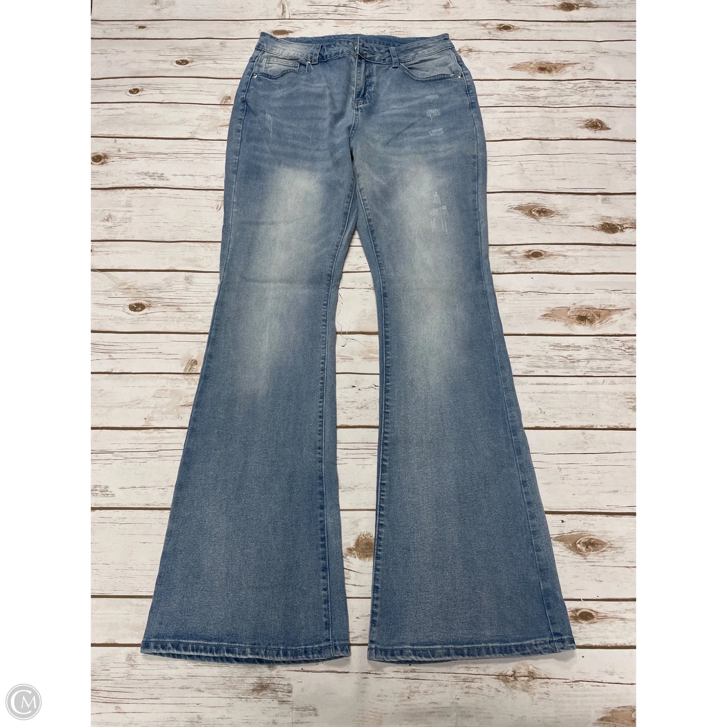 Jeans Flared By Cmf In Blue Denim, Size: 12l