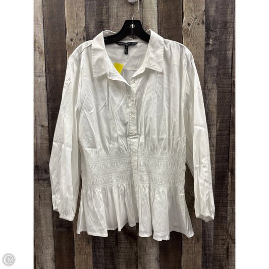 Top Long Sleeve By White House Black Market In White, Size: Xl