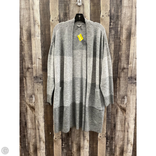 Sweater Cardigan By Falls Creek In Grey, Size: L