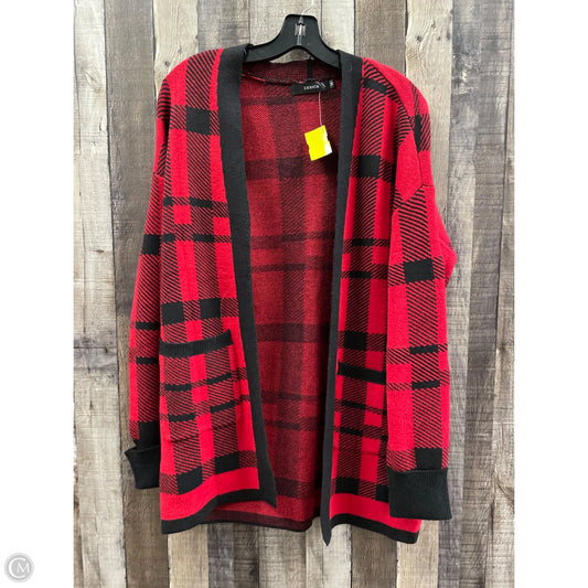 Sweater Cardigan By Zesica In Black & Red, Size: M