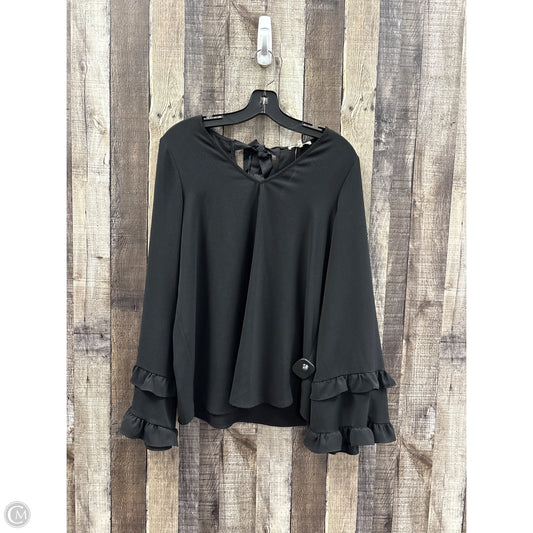 Top Long Sleeve By Pleione In Black, Size: M