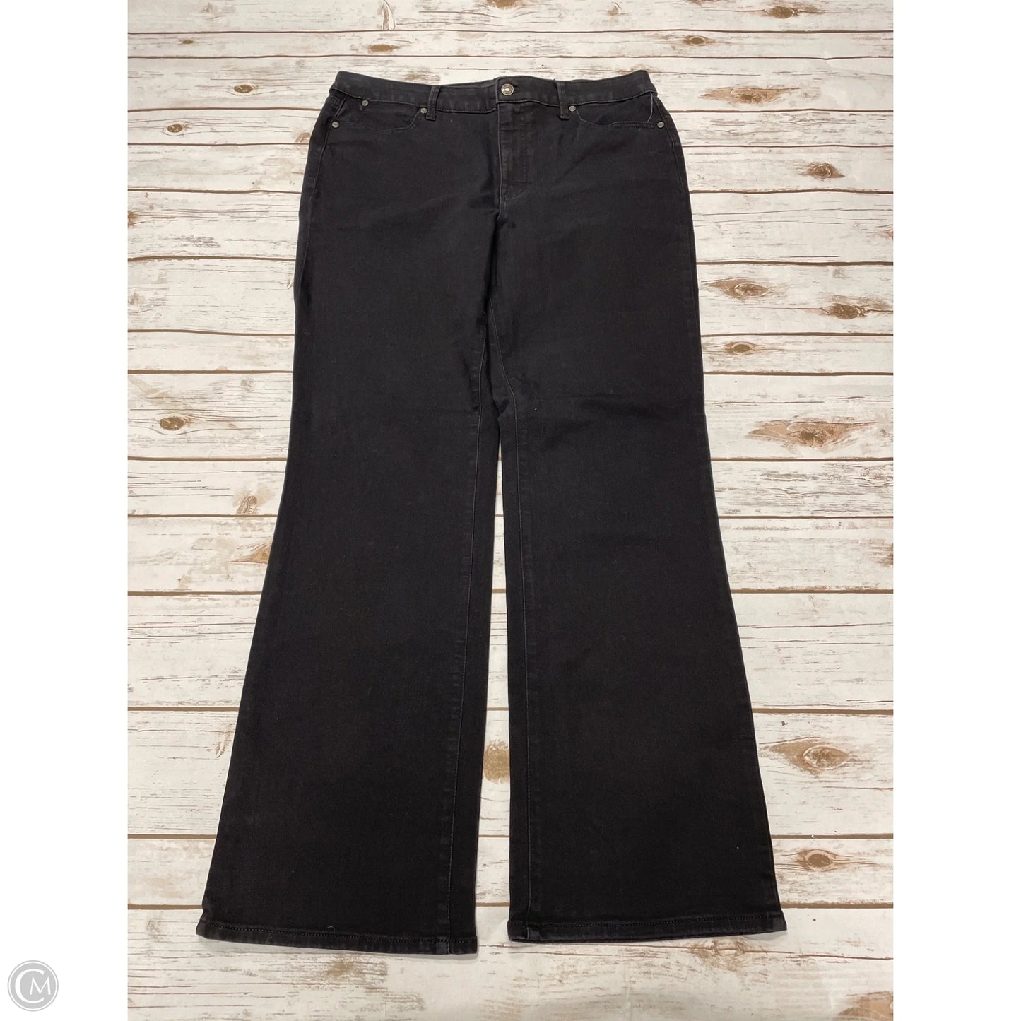 Jeans Boot Cut By Talbots In Black Denim, Size: 14