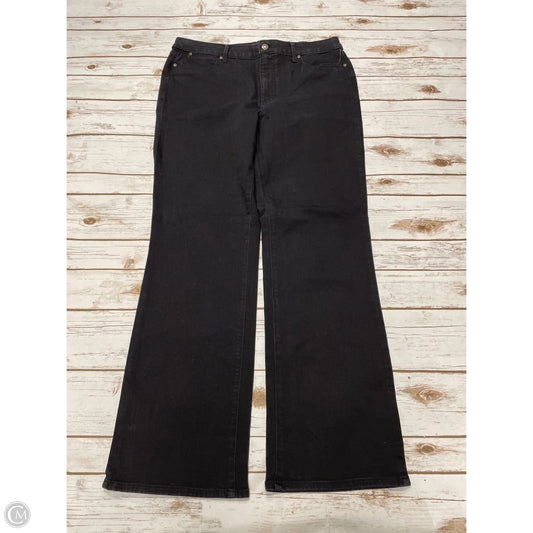 Jeans Boot Cut By Talbots In Black Denim, Size: 14