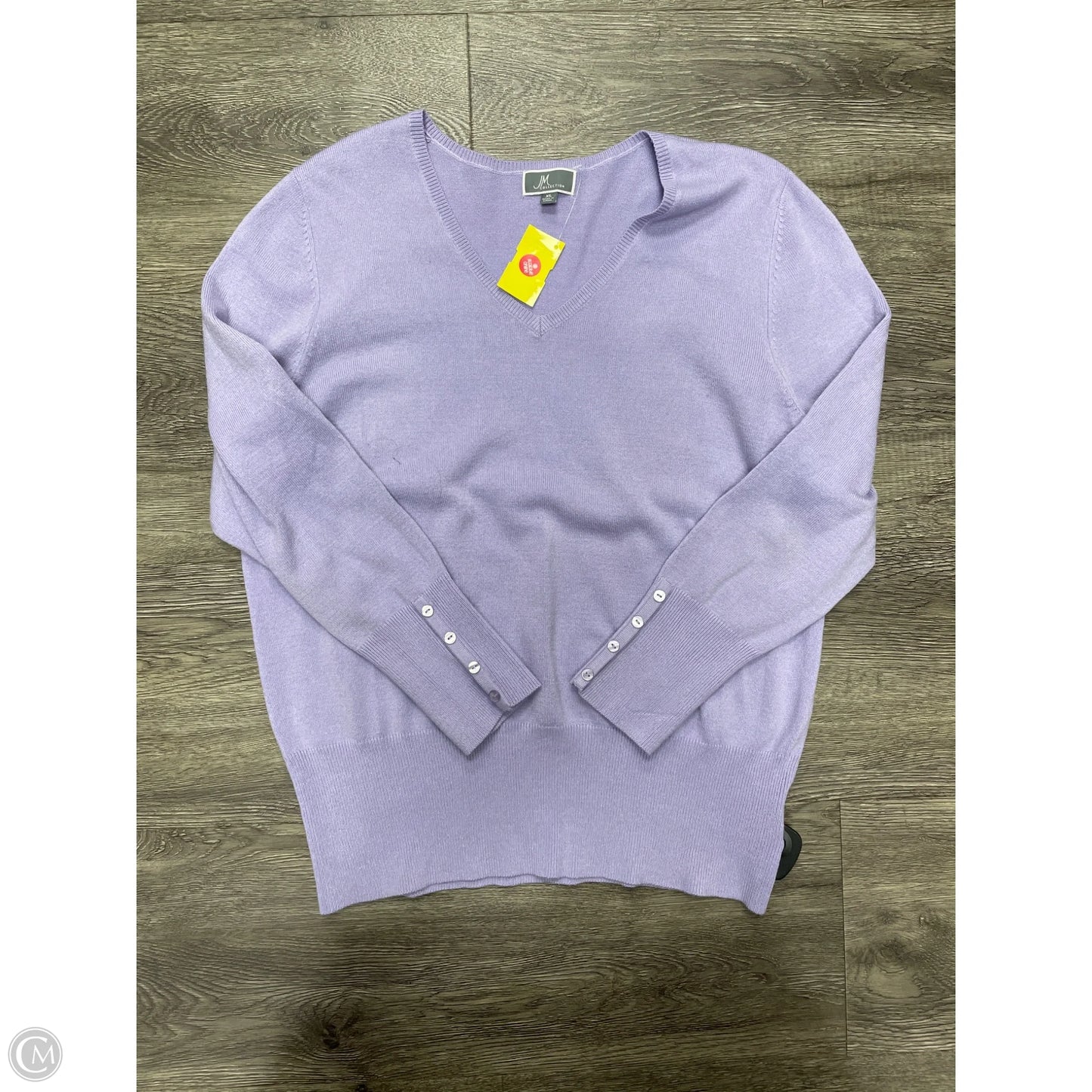 Sweater By Jm Collections In Purple, Size: Xl