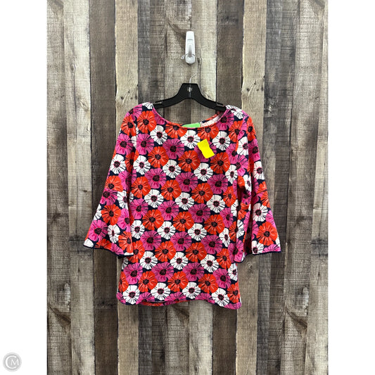 Top 3/4 Sleeve By Cappagallo In Floral Print, Size: L