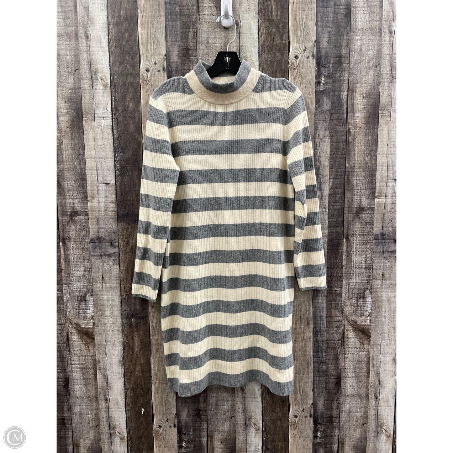 Dress Sweater By J. Crew In Cream & Grey, Size: Lp