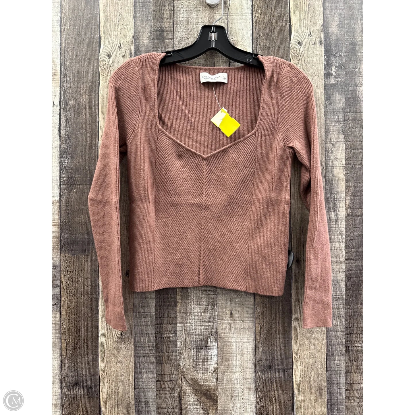 Top Long Sleeve By Abercrombie And Fitch In Brown, Size: L
