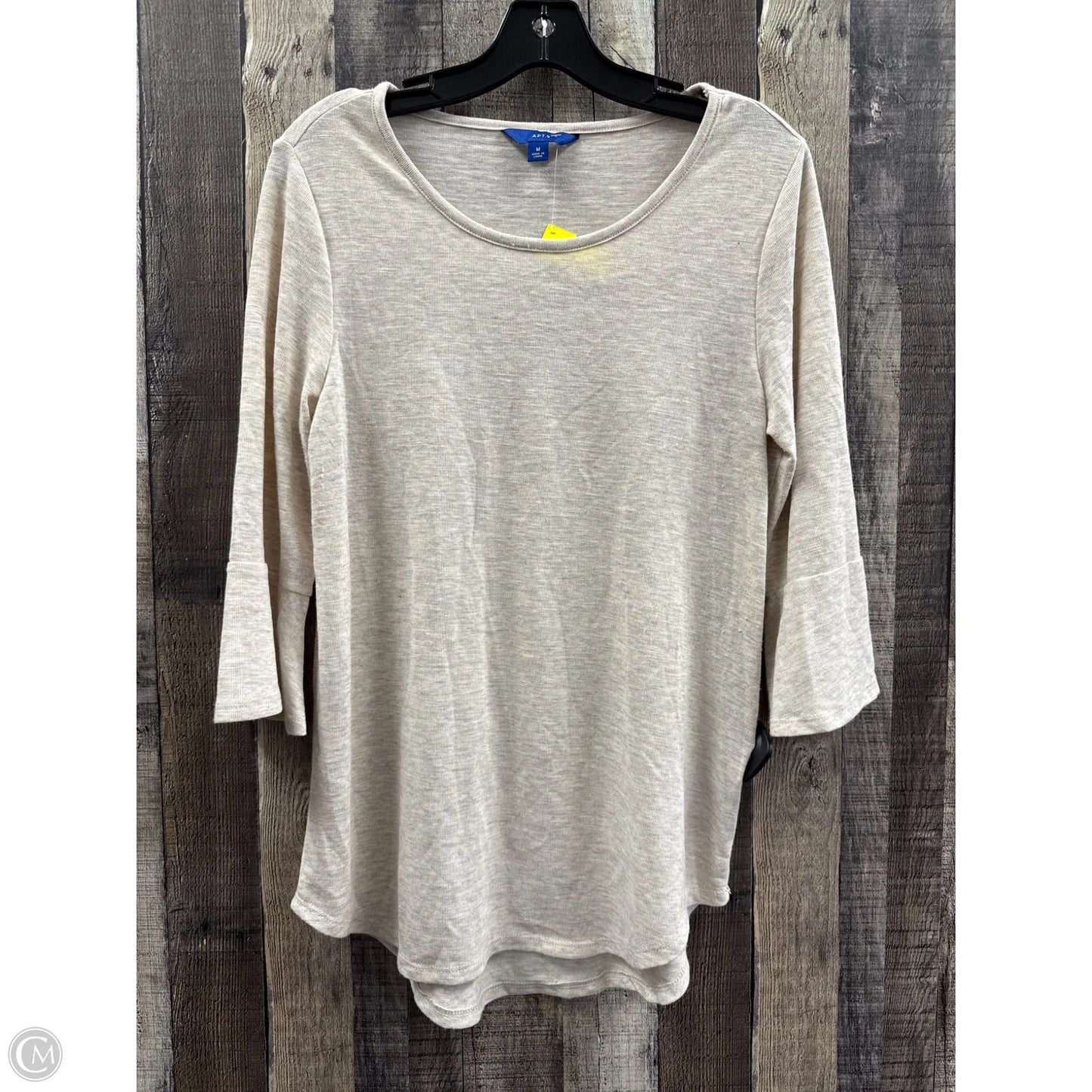 Top 3/4 Sleeve By Apt 9 In Beige, Size: M