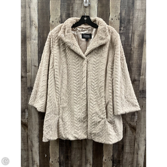 Coat Faux Fur & Sherpa By Dennis Basso Qvc In Beige, Size: Xl