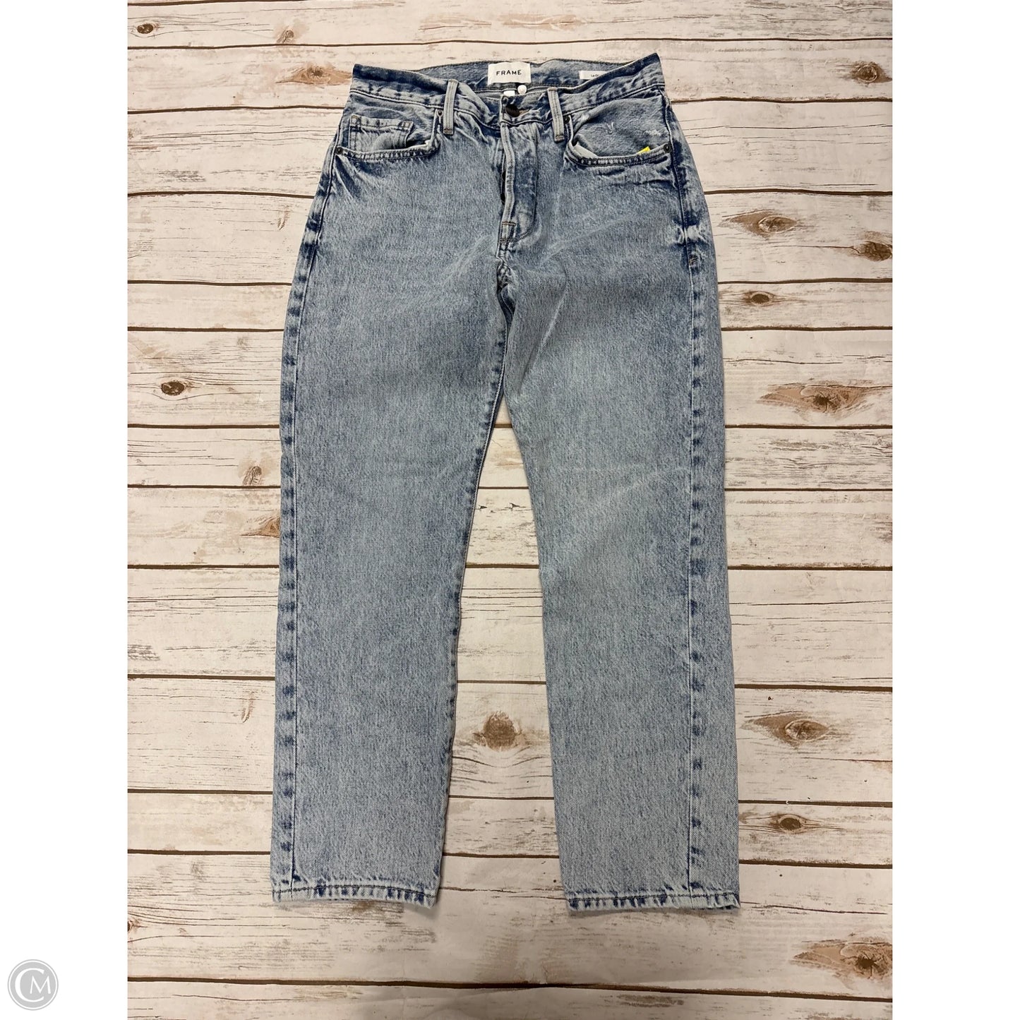 Jeans Straight By Frame In Blue Denim, Size: 4