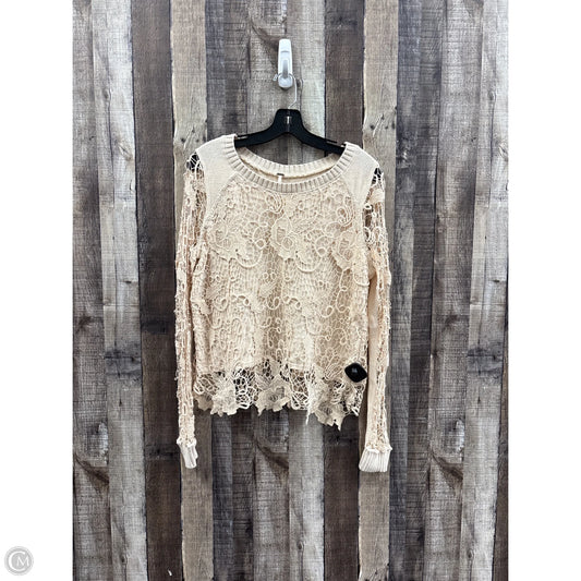 Top Long Sleeve By Free People In Cream, Size: S