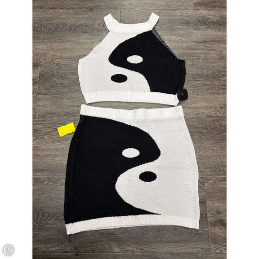 Skirt Set 2pc By Cmf In Black & White, Size: Xl