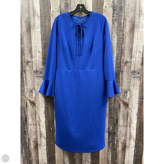Dress Casual Midi By Maggy London In Blue, Size: Xl