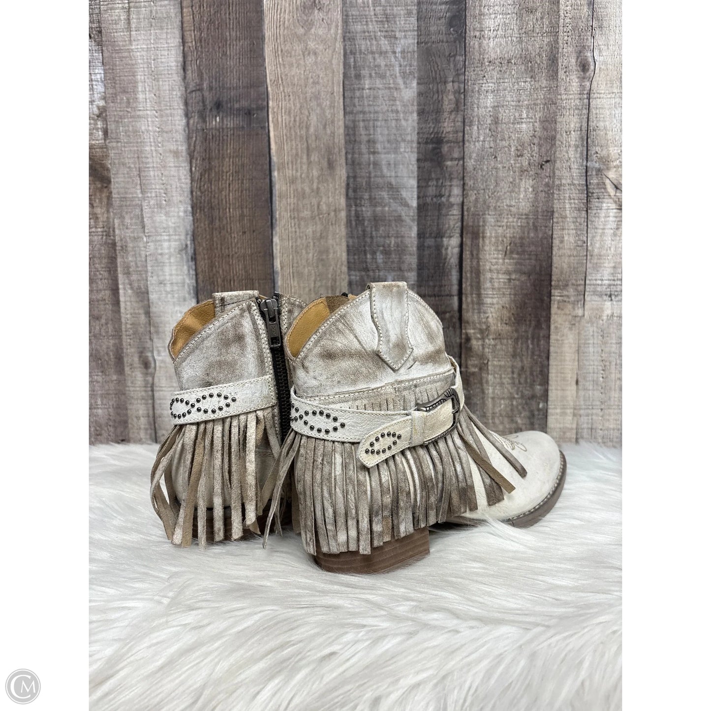 Boots Western By Cme In Ivory, Size: 7.5