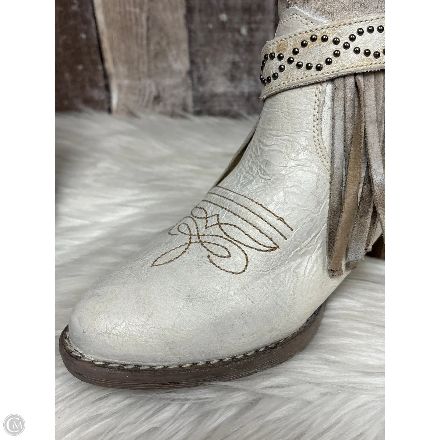Boots Western By Cme In Ivory, Size: 7.5