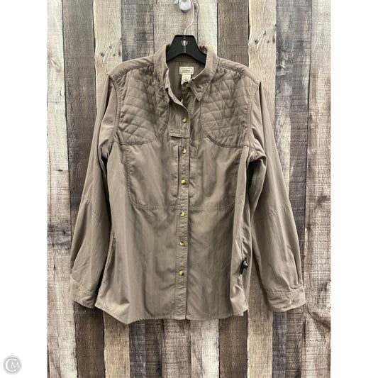Jacket Shirt By L.l. Bean In Taupe, Size: M