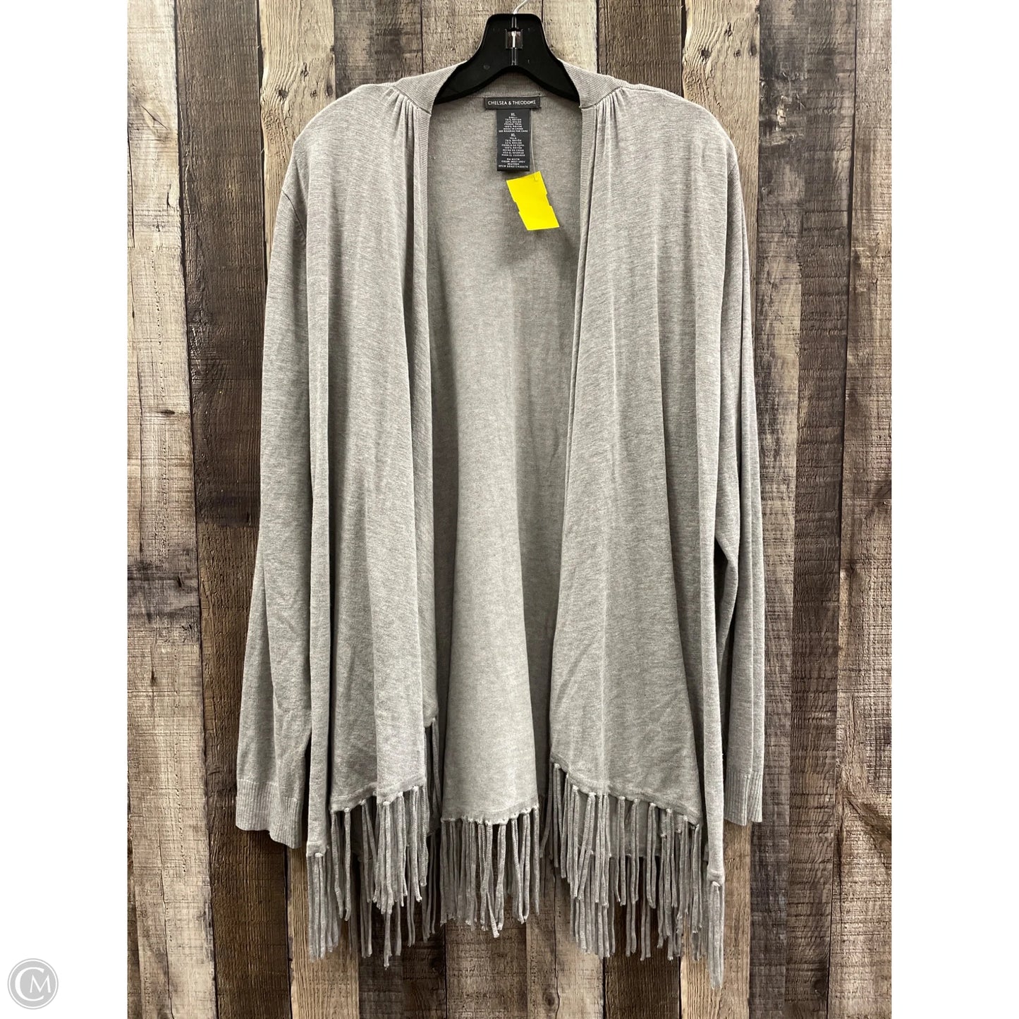 Sweater Cardigan By Chelsea And Theodore In Grey, Size: Xl