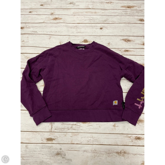 Sweatshirt Crewneck By Carhartt In Purple, Size: S