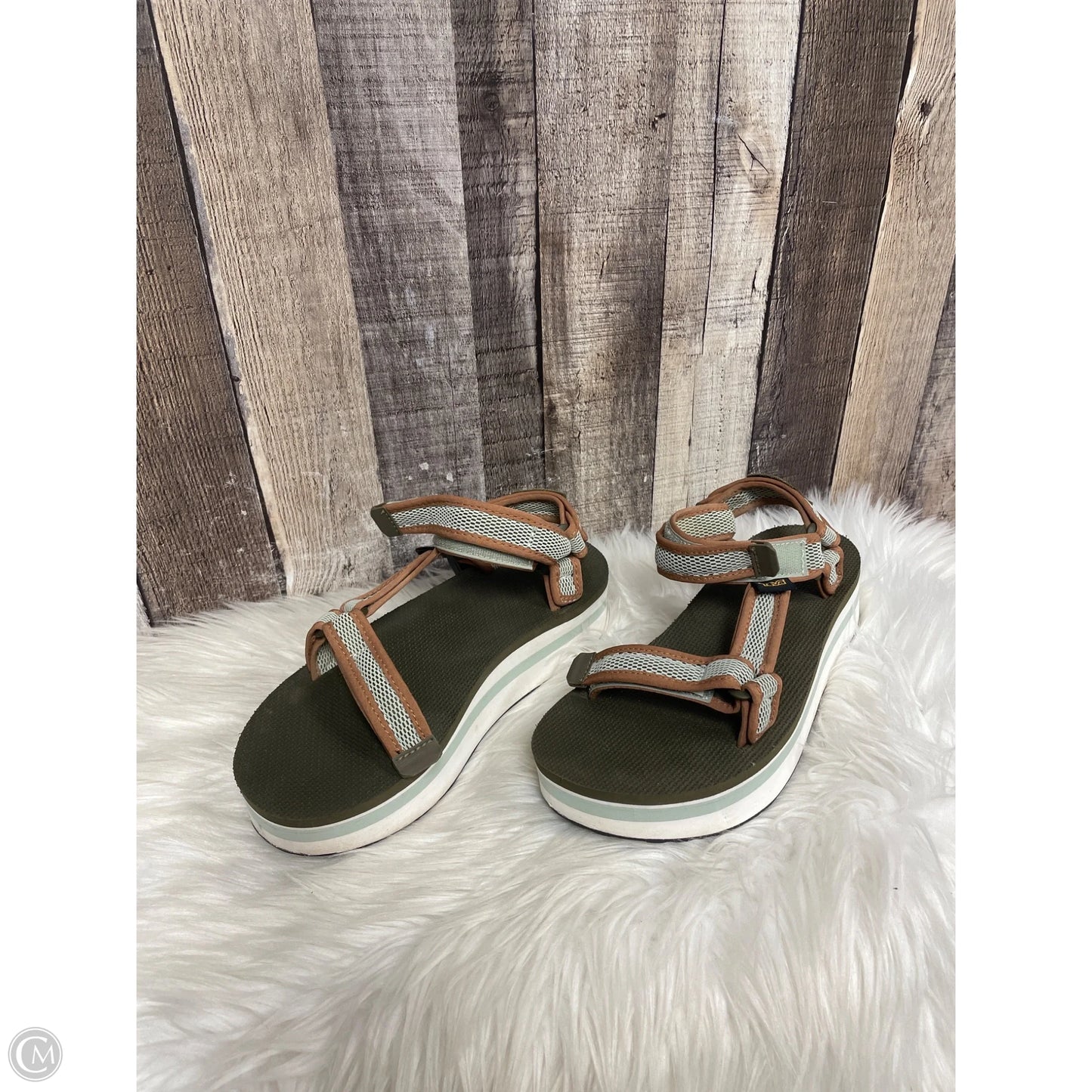 Sandals Flats By Teva In Green, Size: 8