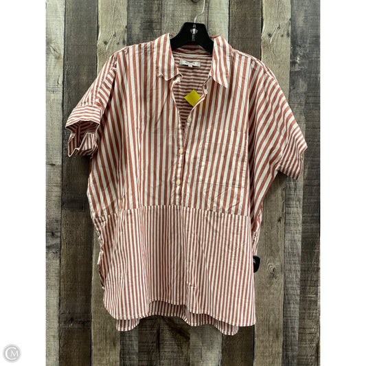 Top Short Sleeve By Madewell In Striped Pattern, Size: M
