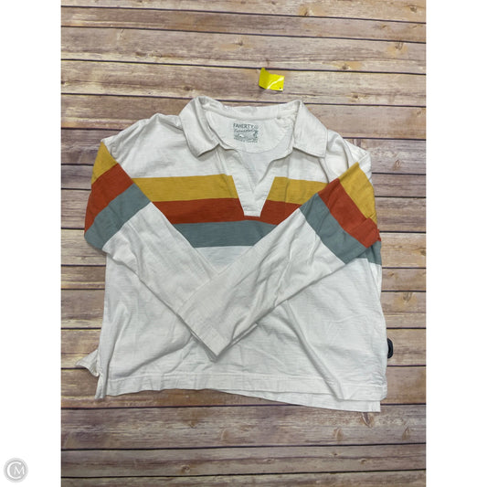 Top Long Sleeve By Faherty In Striped Pattern, Size: Xl