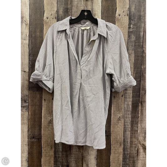 Top Short Sleeve By Max Studio In Striped Pattern, Size: L