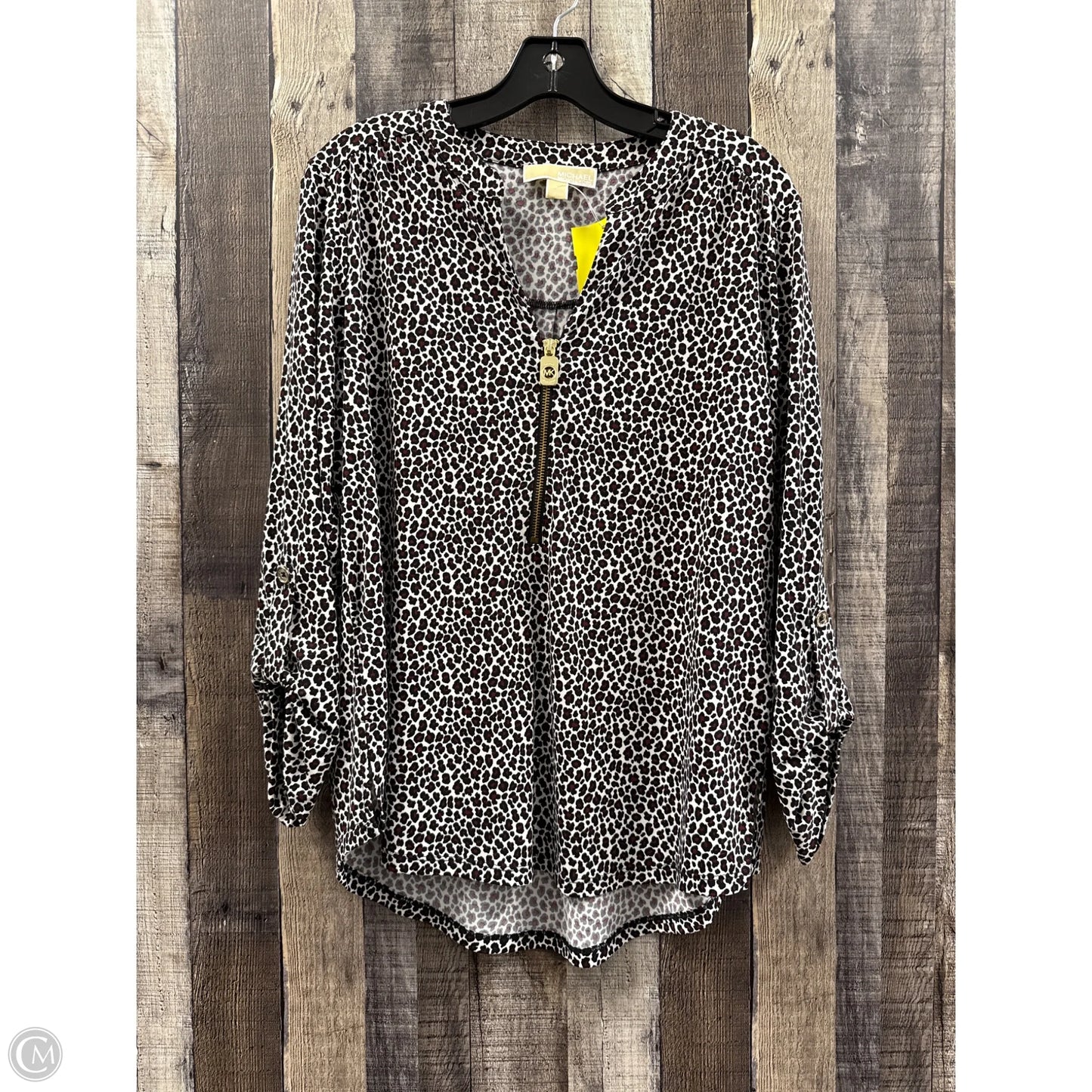 Top Long Sleeve By Michael By Michael Kors In Animal Print, Size: L