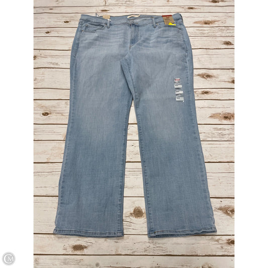 Jeans Straight By Levis In Blue Denim, Size: 20