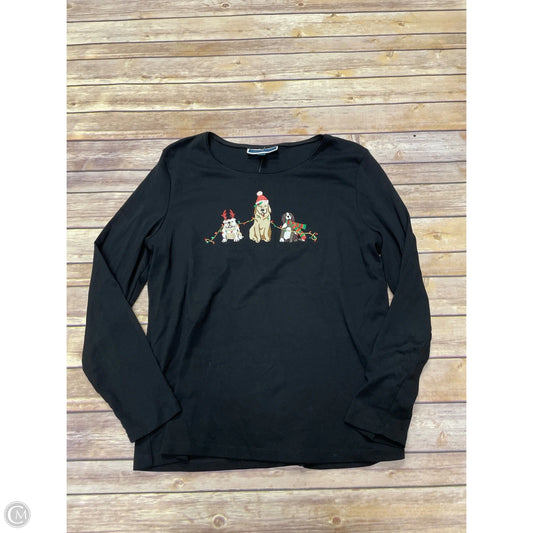 Top Long Sleeve By Karen Scott In Black, Size: Xl
