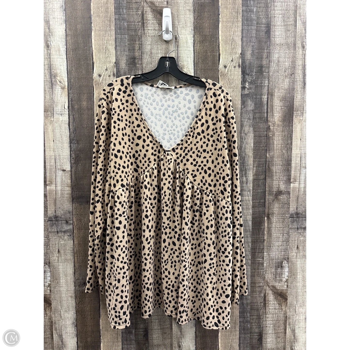 Top Long Sleeve By Cme In Animal Print, Size: 3x