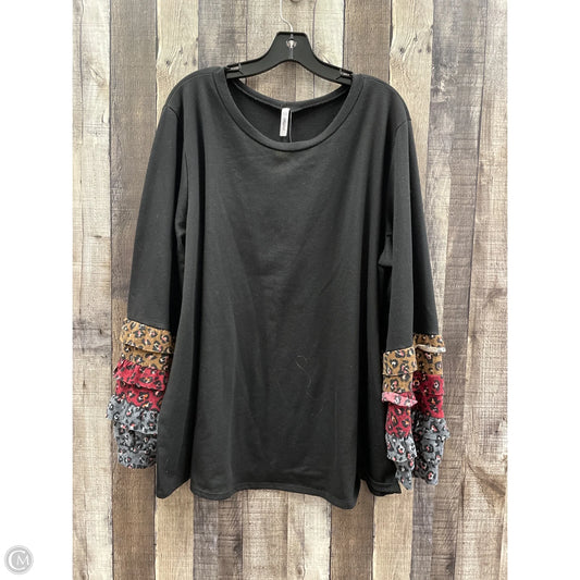 Top Long Sleeve By Cme In Black, Size: 3x