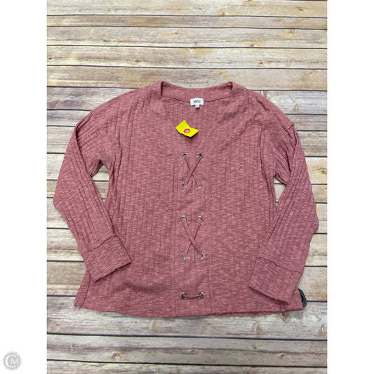 Top Long Sleeve By Bke In Pink, Size: S
