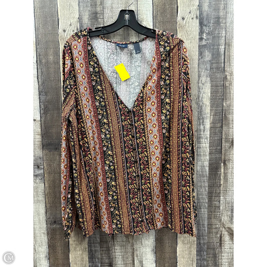 Top Long Sleeve By Daytrip In Multi-colored, Size: Xl