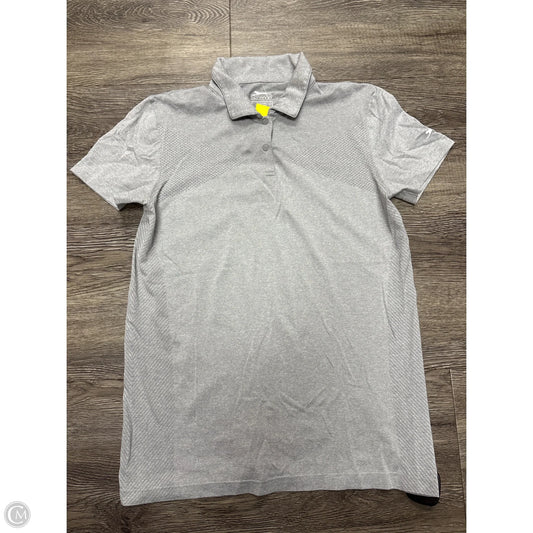 Athletic Top Short Sleeve By Nike In Grey, Size: S
