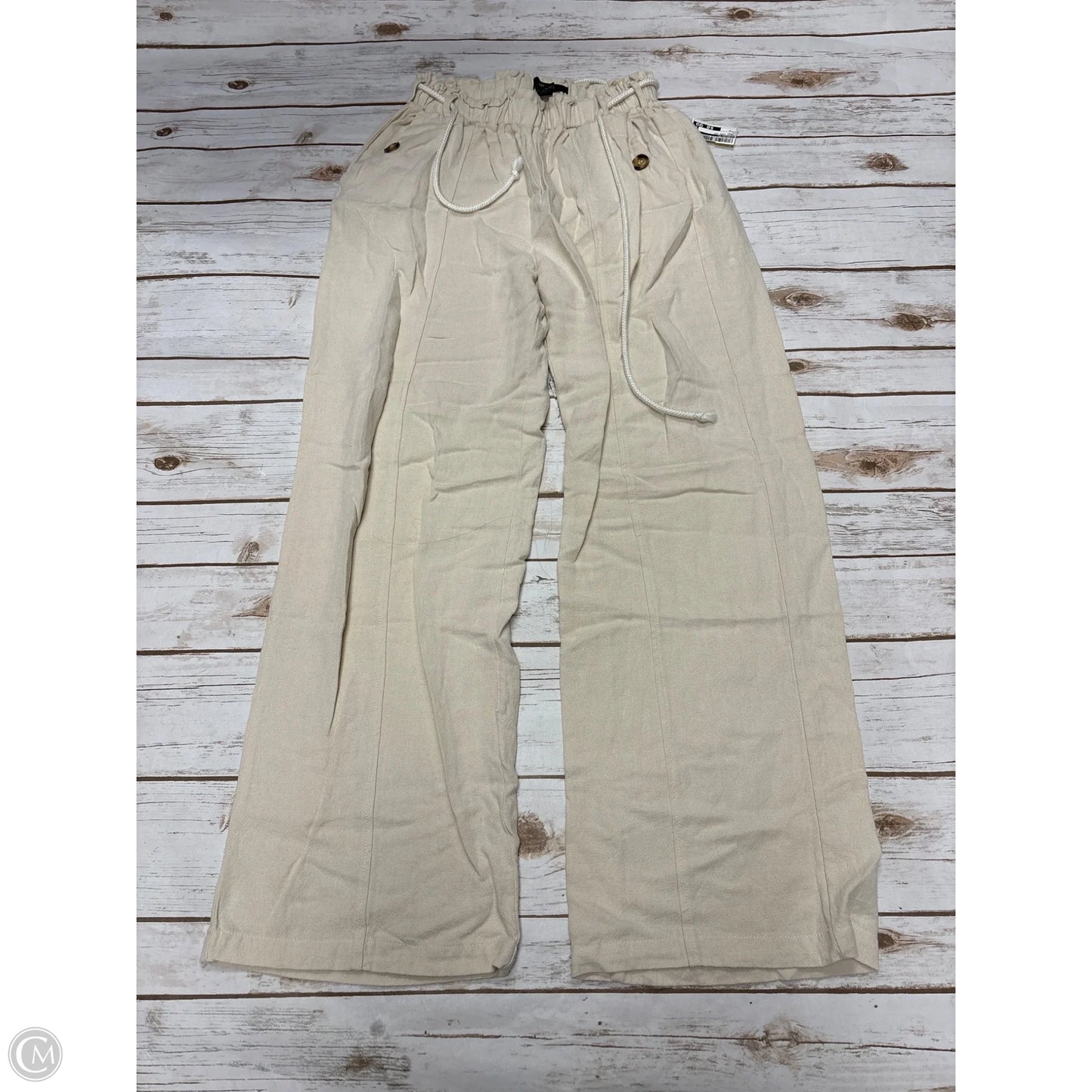 Pants Wide Leg By Forever 21 In Cream, Size: M