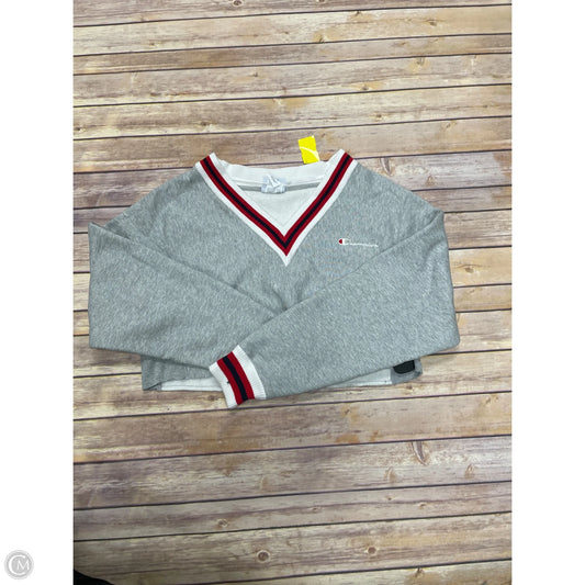 Top Long Sleeve By Champion In Grey, Size: S