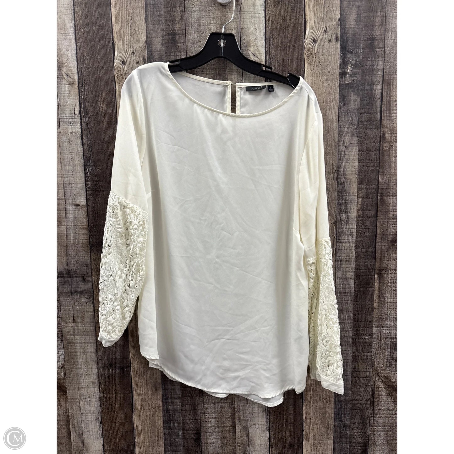 Top Long Sleeve By Apt 9 In White, Size: L