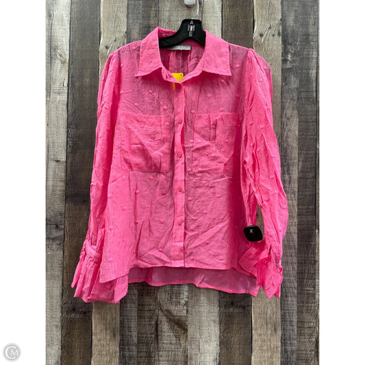Top Long Sleeve By Blue B In Pink, Size: S