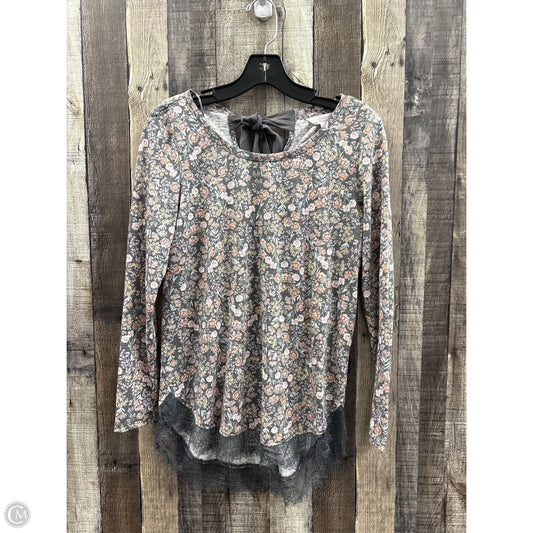 Top Long Sleeve By Lc Lauren Conrad In Floral Print, Size: Xs
