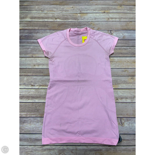 Athletic Top Short Sleeve By Lululemon In Pink, Size: 6