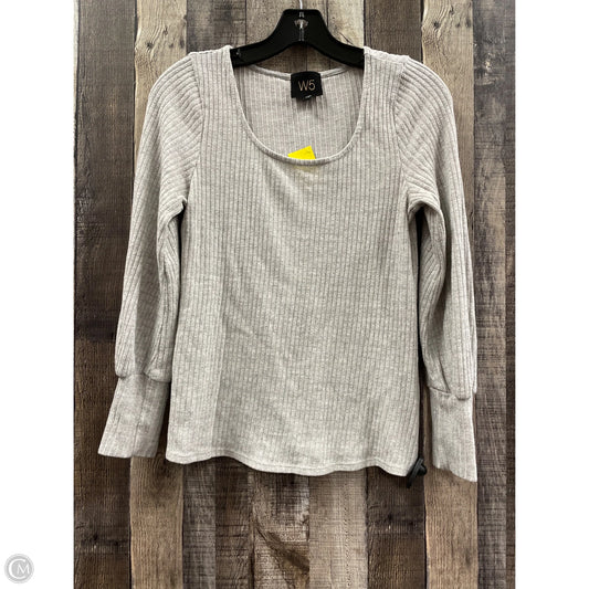 Top Long Sleeve By W5 In Grey, Size: S