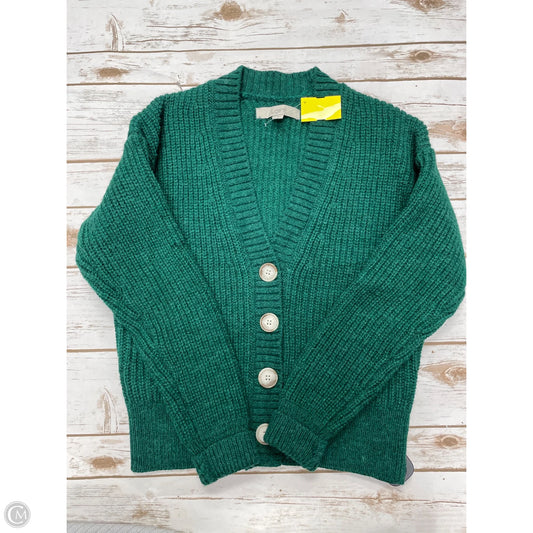 Sweater Cardigan By Loft In Green, Size: Xs