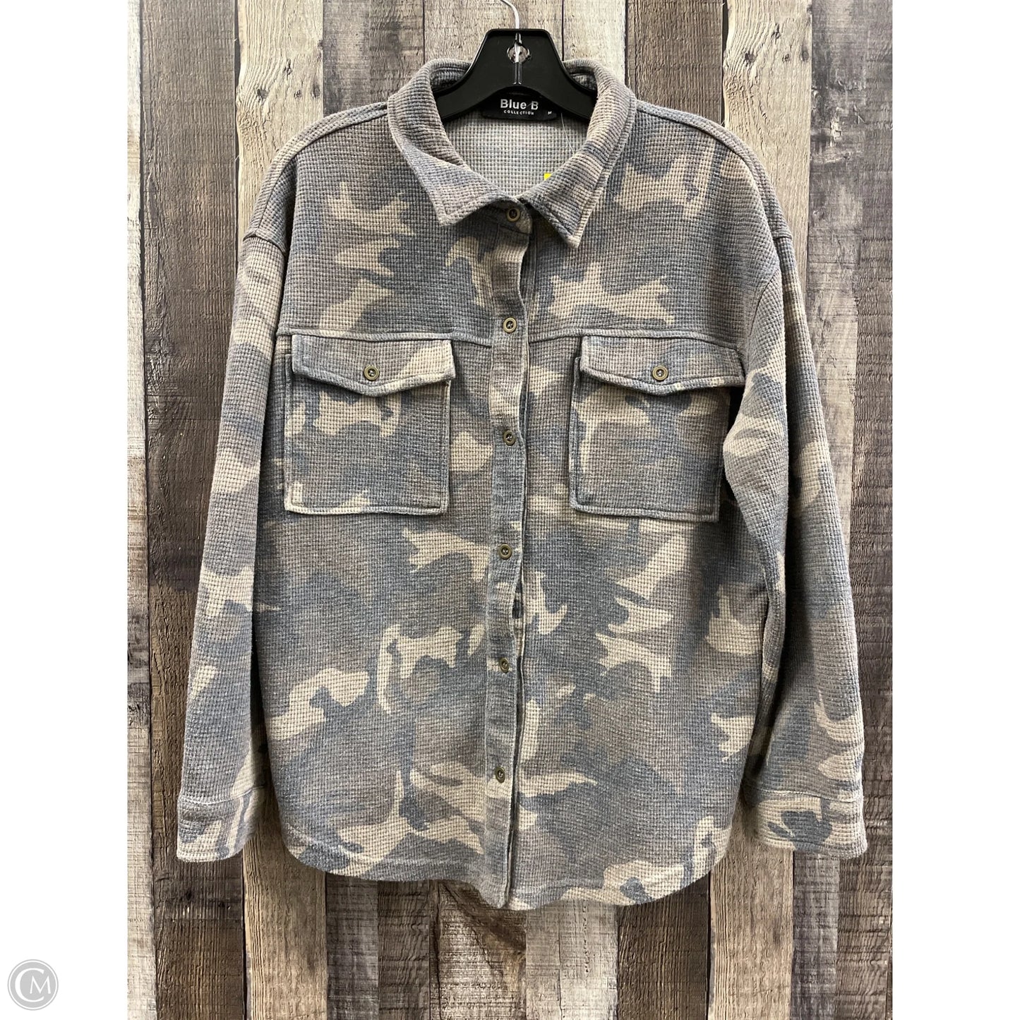 Top Long Sleeve By Blue B In Camouflage Print, Size: M