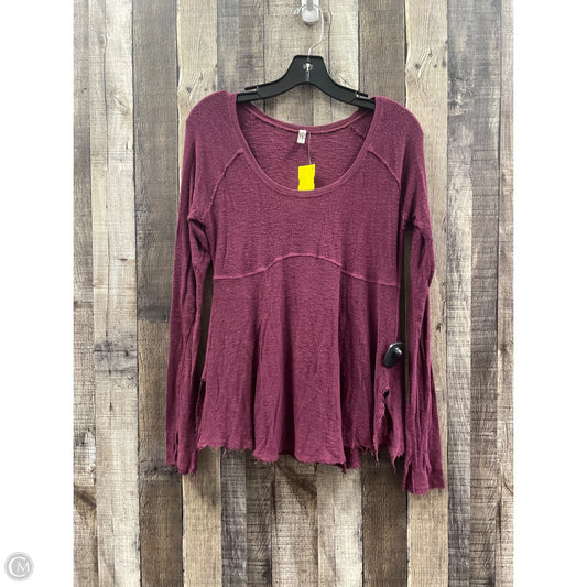 Top Long Sleeve By Free People In Maroon, Size: L