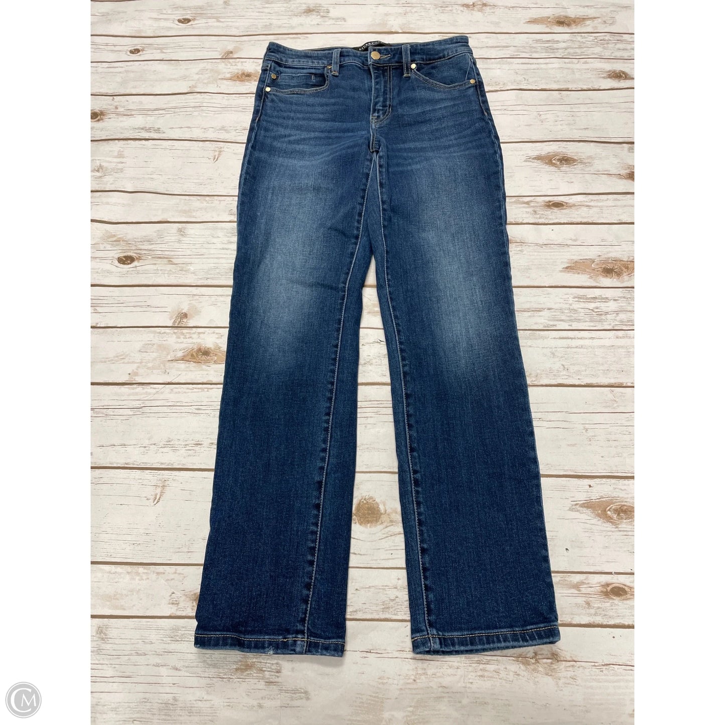 Jeans Straight By Liverpool In Blue Denim, Size: 2