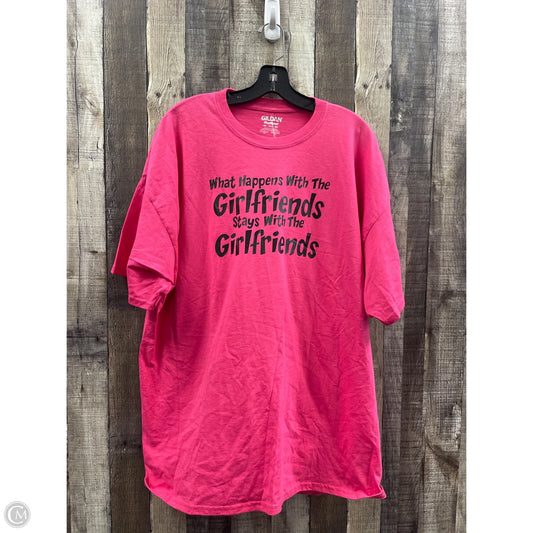 Top Short Sleeve Basic By Gildan In Pink, Size: 2x