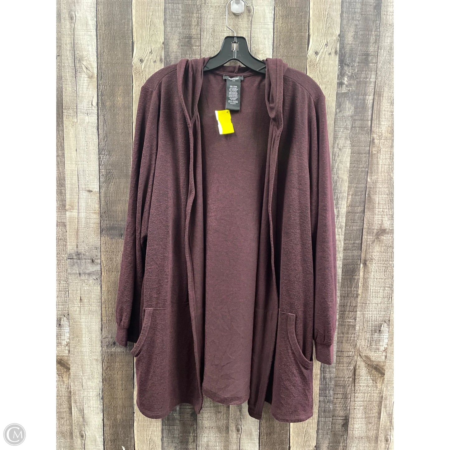 Cardigan By Premise In Maroon, Size: Xxl