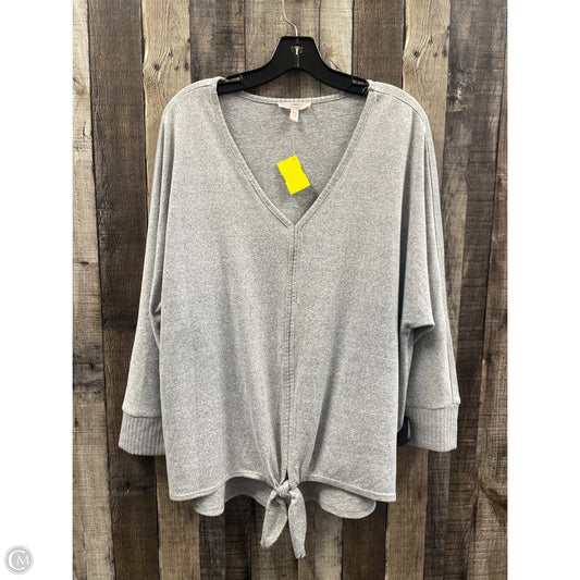Top Long Sleeve By Como Vintage In Grey, Size: Xxl